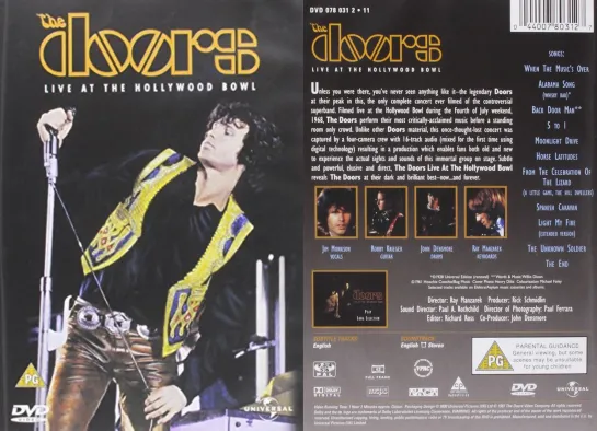 The Doors - Live At The Hollywood Bowl, Hollywood, Los Angeles, California (05.07.1968). DVD uзданuе 1987/2000 года.