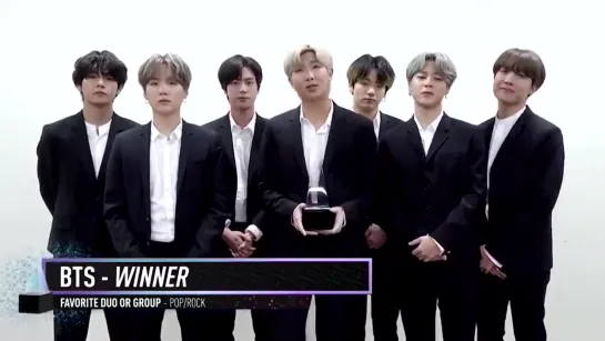 191125  BTS for winning Favorite DuoGroup at 2019 AMAs