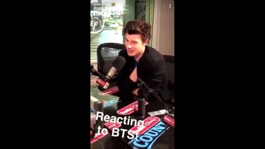 Shawn Mendes reacting to an interview of BTS.