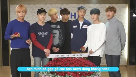 `VIDEO MESSAGE` Bangtan thanking Viet ARMYs for giving them 1st place in an event call 'Rose for your idol'