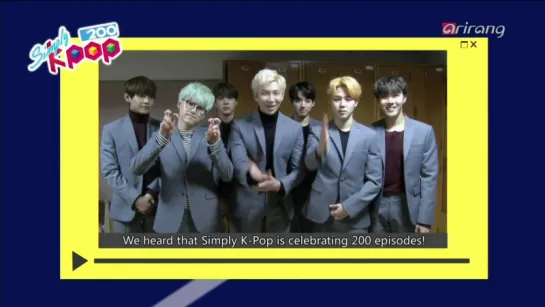 `VIDEO` 160205 | BTS Congratulatory Message for Simply Kpop's 200th Episode