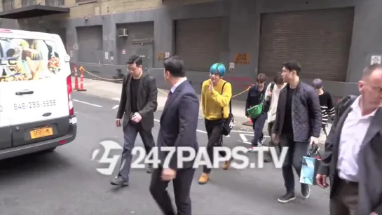 (Exclusive) BTS arriving at a Photoshoot in NYC they all had big smiles 041219