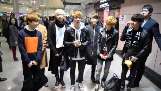 `NEWS` 150307 | Bangtan -  Greetings to Taiwan ARMY's @ Taipei Airport