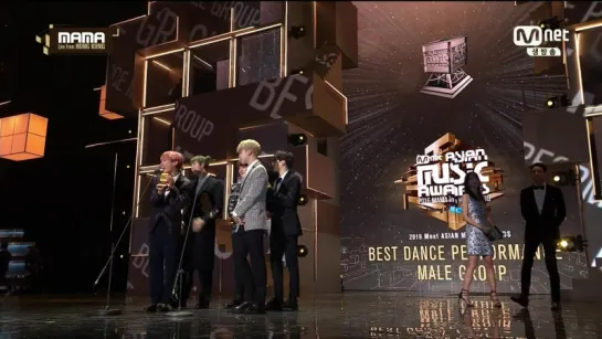 `AWARDS` 161202 Bangtan - Best Dance Performance Male Group @ 2016 Mnet Asian Music Awards.