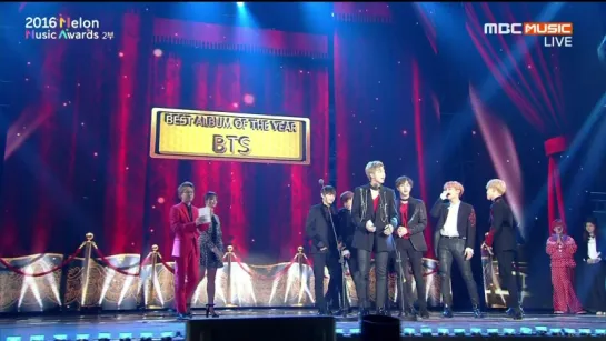 `AWARDS` 161119 Bangtan - Best Album of the Year (HYYH: Young Forever) @ 2016 MelOn Music Awards.