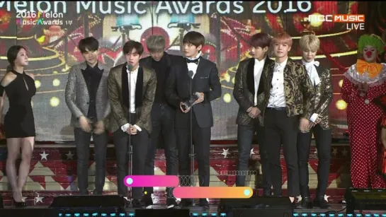 `AWARDS` 161119 Bangtan - Top 10 @ 2016 MelOn Music Awards.