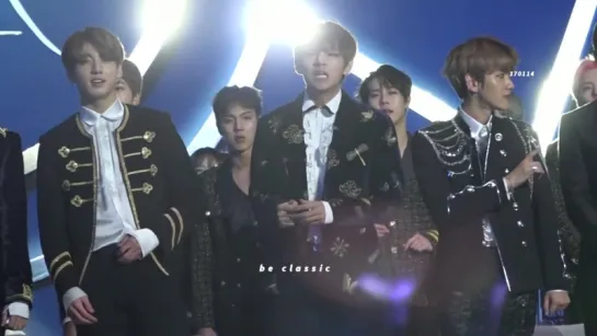 `FANCAM` 170114 Bangtan - Реакция на Rain - Rainism @ 31st Golden Disc Awards.