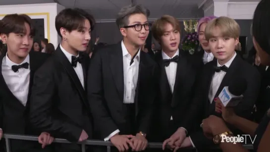 BTS Opens Up About Their First Grammys  Its A Dream Come True   Grammys 2019   PeopleTV