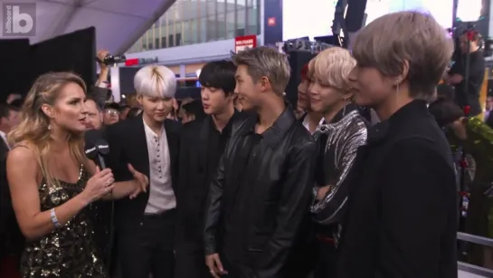 `INTERVIEW` BTS Sings Camila Cabellos Havana  Shows Off Some Red Carpet Dance Moves! - AMAs 2017.