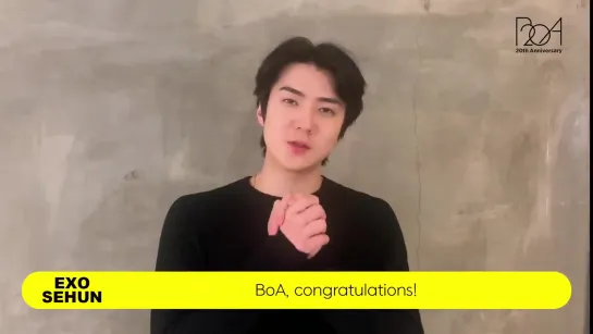 Youre still my No.1 - - Congratulations on your 20th Anniversary BoA! - - from. EXO SEHUN