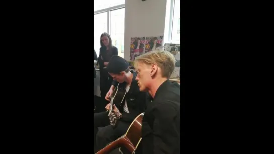 Counterfeit at the Keerang Office acoustic songs Q and A with lucky fans