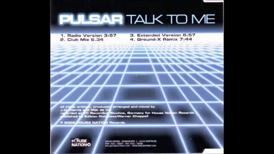 Pulsar – Talk To Me (Maxi CD)