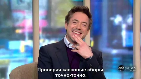 Robert Downey Jr. on Sherlock Holmes GMA - русские субтитры