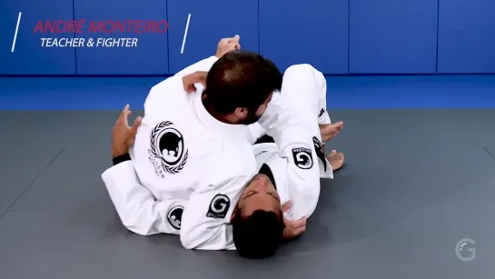 André Monteiro - 8 half guard sweep locking 2 legs spinning to the othe side