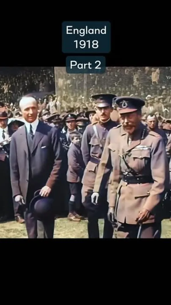 King George V in England 1918! Upscaled  Colorized 🏴______ #history #oldfootage #shorts