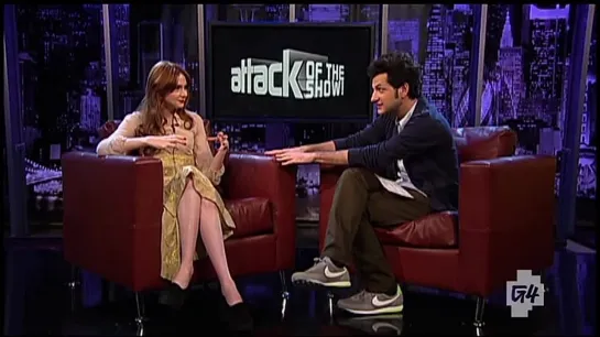 Karen on "Attack of the Show!" with Ben Schwartz