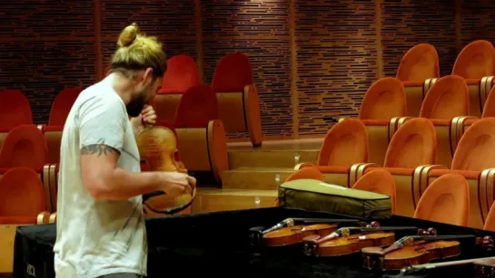 DAVID GARRETT at Museo del Violino in Cremona trying different violins-  which could be the best-