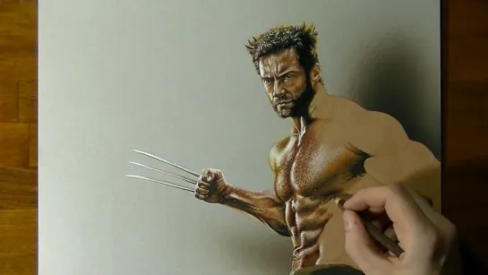 Drawing Wolverine Hugh Jackman - How to draw 3D Art