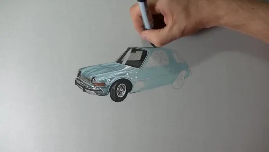 Drawing the Mirth-Mobile, Waynes World AMC Pacer - Be Street Retro Movie Art