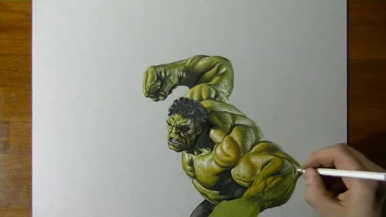 Drawing׃ Hulk vs Marcello Barenghi - How to draw 3D Art