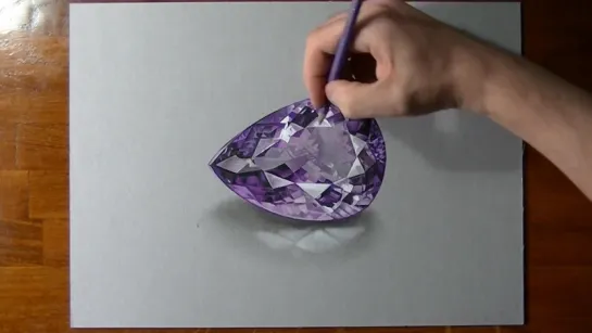 How I draw an amethyst gemstone