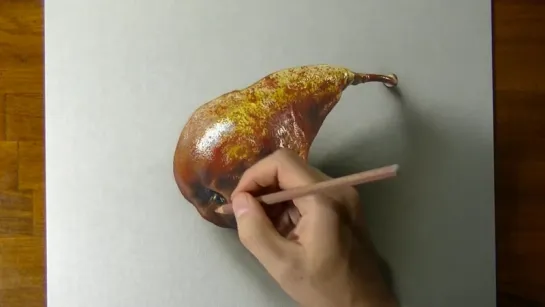 Drawing a Pear - How to draw 3D Art