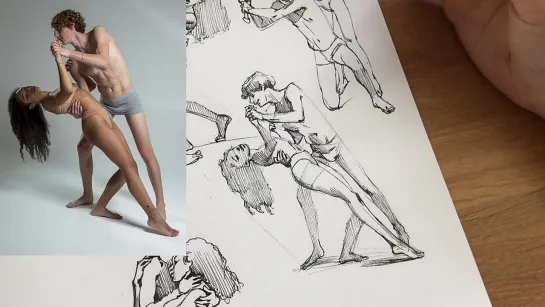 [Chris Hong Art] Double Figure Poses - STUDY W/ME!✍️Drawing from Reference!