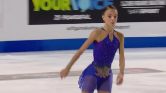 Анна Щербакова,  4Lz+3T разминка перед ПП - Skate America 2019