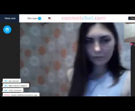 Развратная девочка помогает парню кончить в чат рулетке coometchat.com - показывает себя раком, а потом шалит с сиськами и язычк