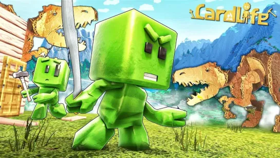 Coffi Channel УБИЙЦА MINECRAFT! ВЫЖИВАНИЕ НА КАРТОННОМ ОСТРОВЕ С ДИНОЗАВРАМИ И КИБОРГАМИ В CARDLIFE