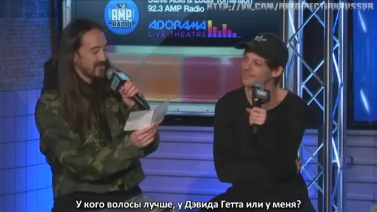 Louis Tomlinson and Steve Aoki Interview for 92.3AMP [RUS SUB]