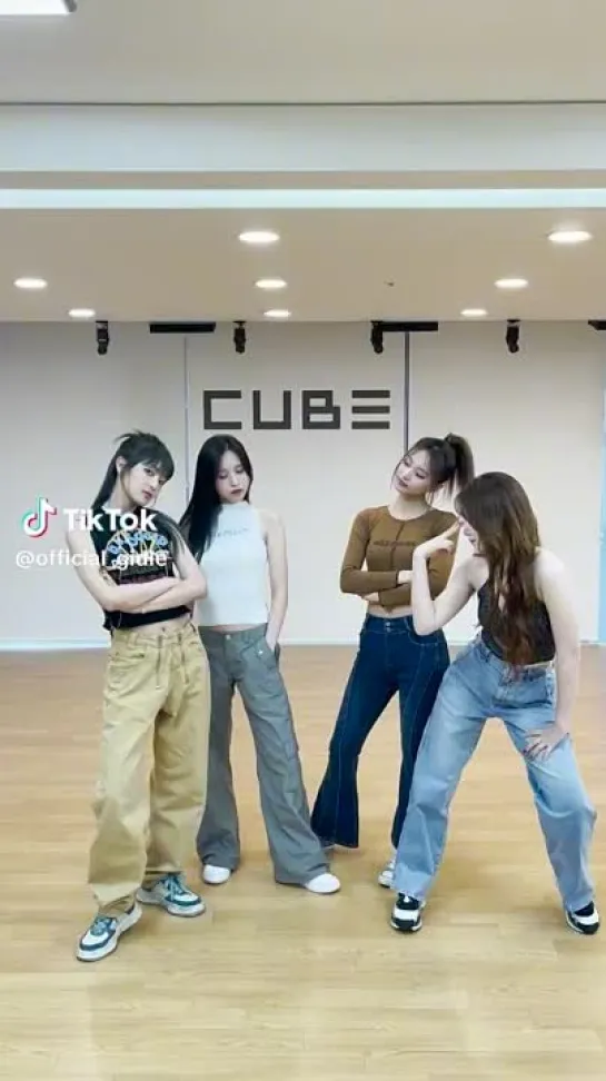 (G)I-DLE's Minnie and Shuhua w/ Mina & Tzuyu (TWICE) @ SNS TIkTok