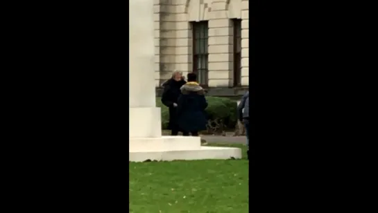 Peter Capaldi and Pearl on set!