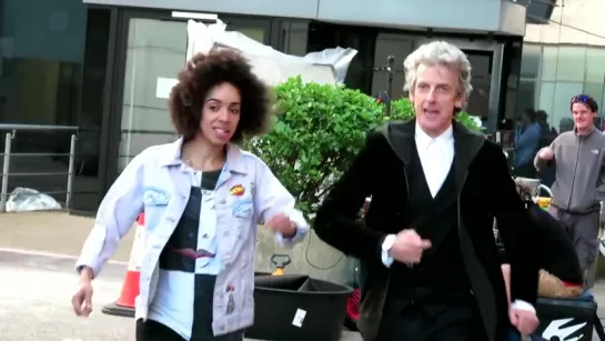 Peter Capaldi and Pearl Mackie filming 10th season of Doctor Who (24 june 2016)