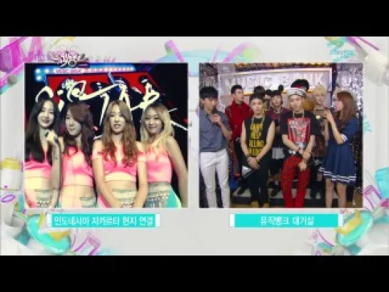 140808 Sistar & Block B Interview @ Music Bank