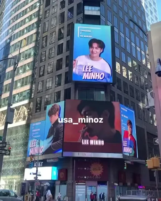 Поздравительное видео на Таймс-сквере ко Дню рождения Ли Мин Хо / Cr: usa_minoz IG