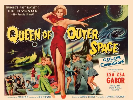 Queen of Outer Space (1958) -1080p- Zsa Zsa Gabor, Eric Fleming, Dave Willock