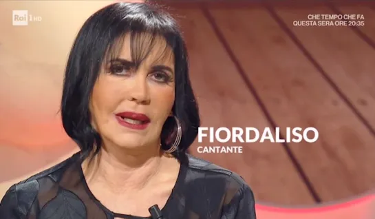 Fiordaliso in programma "Uno mattina in familglia" (RAI1, 16.12.2018)