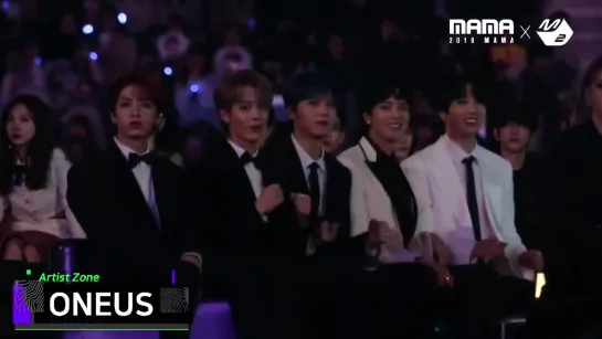 ONEUS singing and dancing to Runaway by TXT at MAMA yesterday