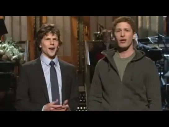 Mark Zuckerberg meets Jesse Eisenberg for first time!