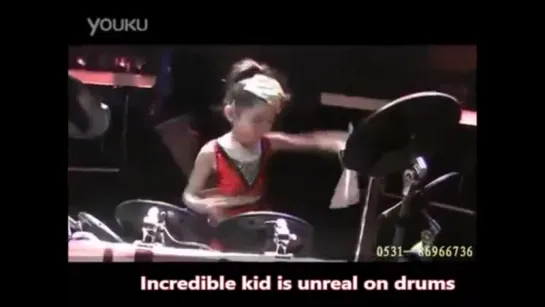 Incredible Little Chinese Girl Playing Killer Drums@