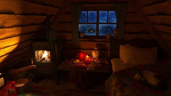 Instant Sleep in 3 MINUTES - The MOST COZY Winter Hut for Sleep _ Snow Storm and Fireplace Sounds