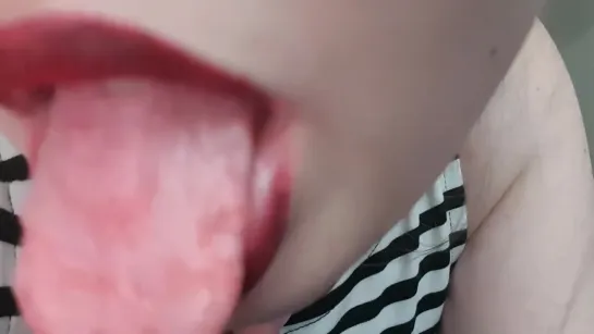 Camera licking closeup ASMR