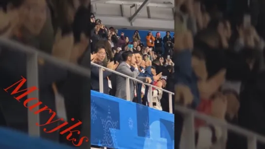 Asia prince Jang Keun Suk watched the Paralympic ice hockey game 🇰🇷Korea vs Japan 🇯🇵 2018⁄03⁄10