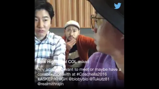 [Твиттер] #3 Вопрос-ответ с Epik High для COACHELLA!