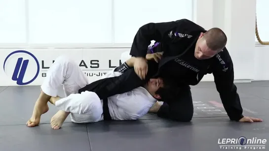 De La Riva to Knee Cut Pass Defense to Deep Half Guard to Clock Choke