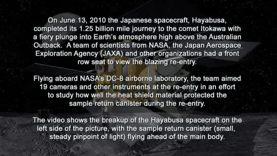 Возвращение на Землю зонда Hayabusa