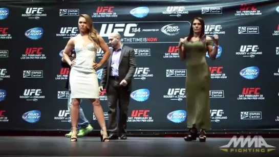 UFC 184_ Ronda Rousey vs. Cat Zingano Staredown