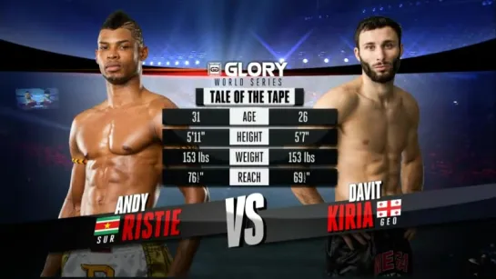 GLORY 14 Zagreb - Lightweight Title Fight, Davit Kiria vs. Andy Ristie. К - 1