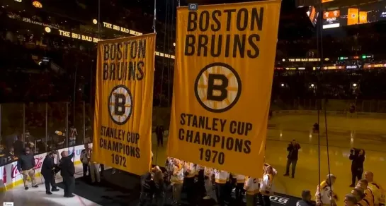 1970, 1972 Bruins Raise Banners